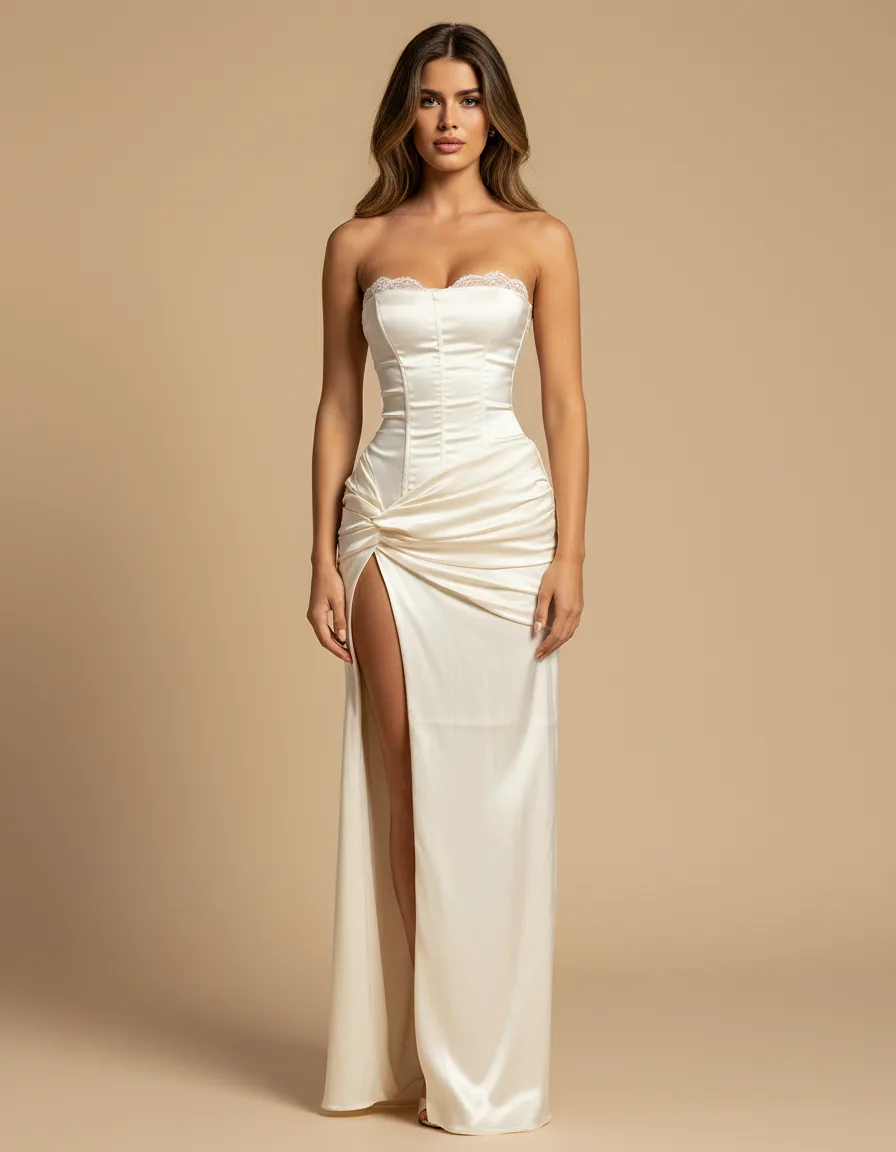Robe longue ivoire Aloviya